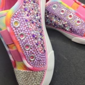 Little Girls rhinestone sneakers